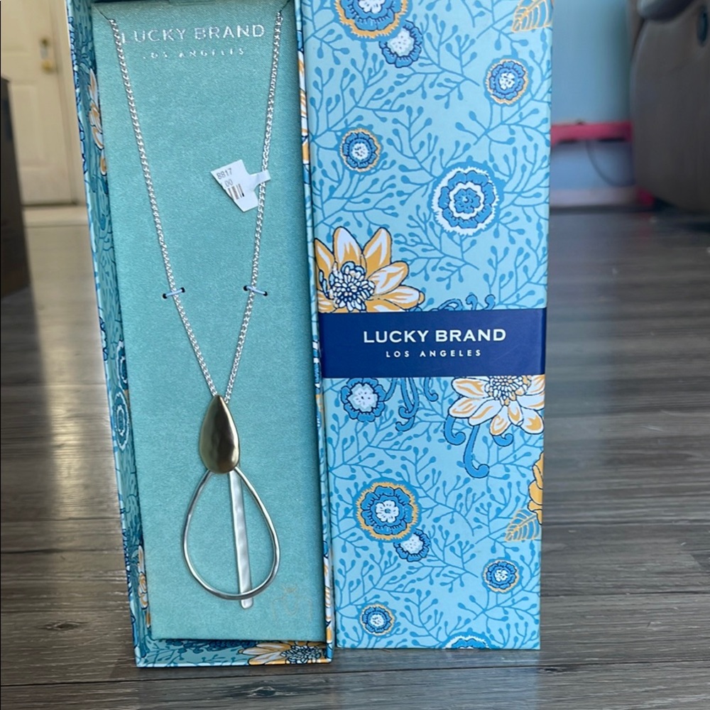 NWB Lucky Brand Silver & Gold Pendant Necklace